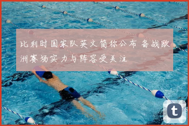 比利时国家队英文简称公布 备战欧洲赛场实力与阵容受关注